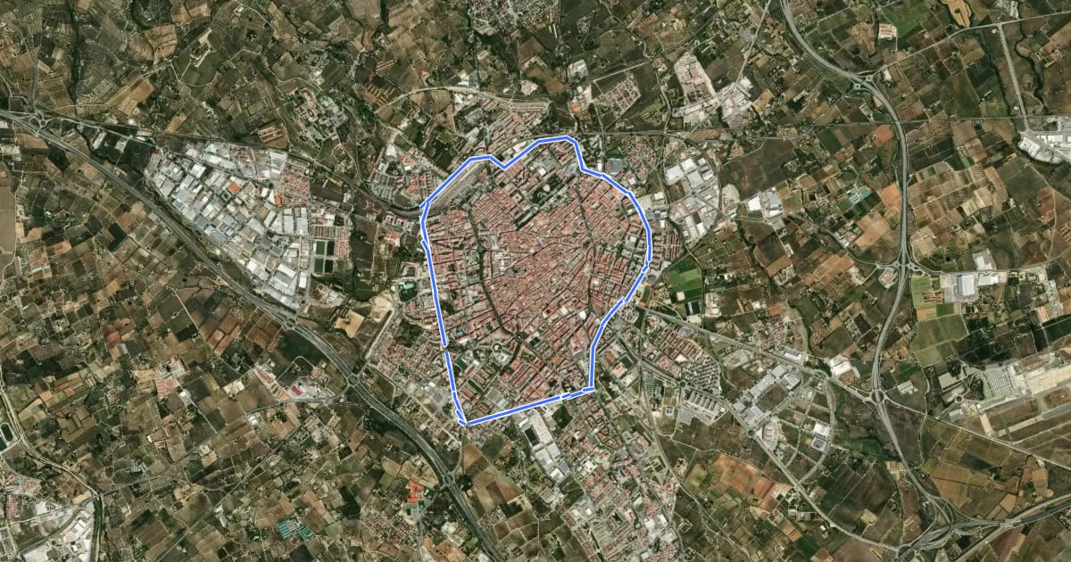 Маршрут Passeig de Ronda на спутниковом снимке