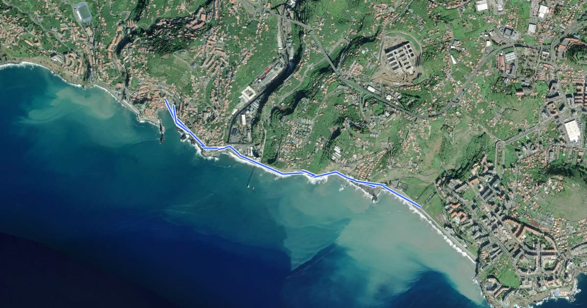 Маршрут Passeio Marítimo (Praia Formosa - Câmara de Lobos) на спутниковом снимке