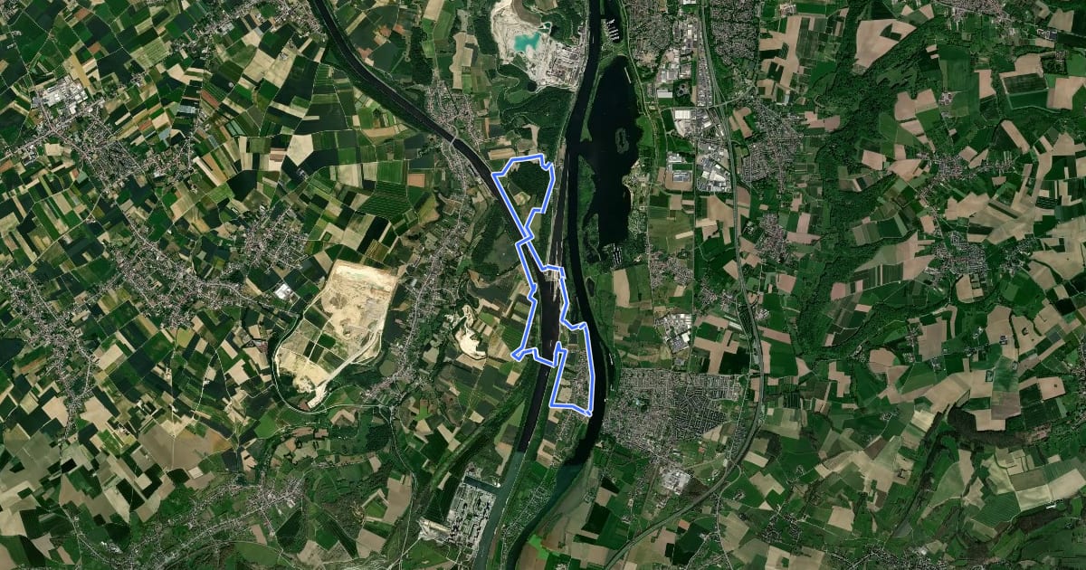Маршрут Passerelle - blauwe route на спутниковом снимке