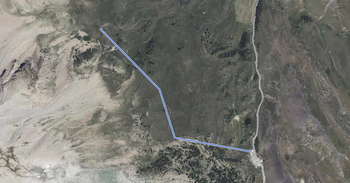 Маршрут Passerelle de l'Écuelle - Col de Vars на спутниковом снимке