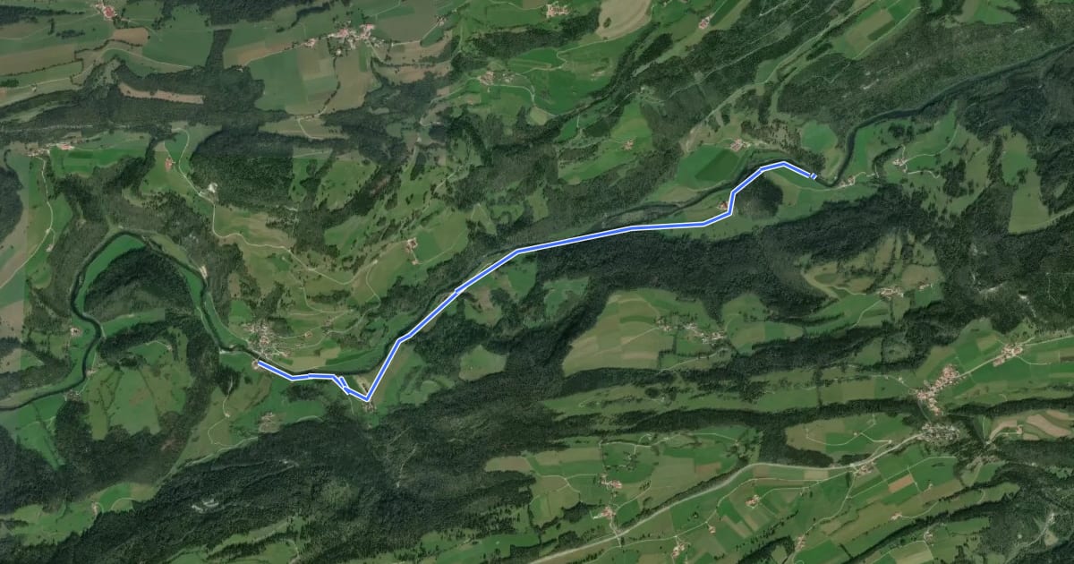 Маршрут Passerelle de La Charbonniere - Soubey на спутниковом снимке