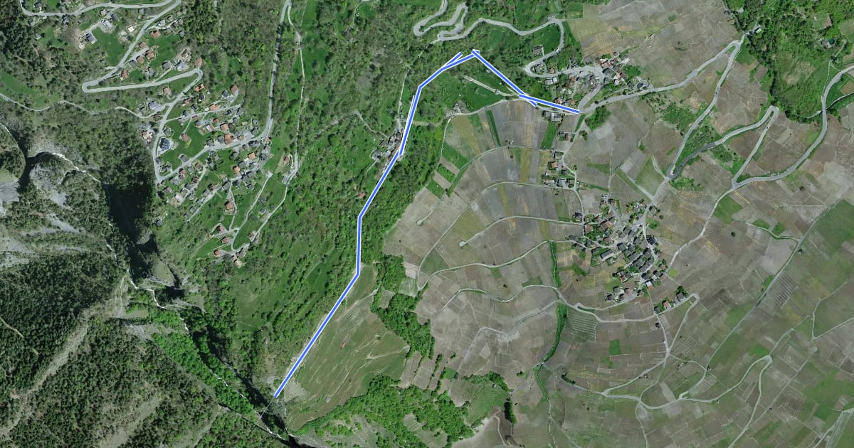 Маршрут Passerelle à Farinet - Montagnon на спутниковом снимке