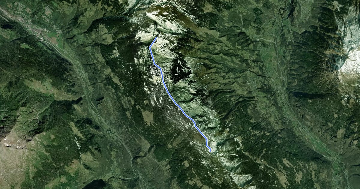 Маршрут Passo dei Laghetti - Bassa di Nara на спутниковом снимке