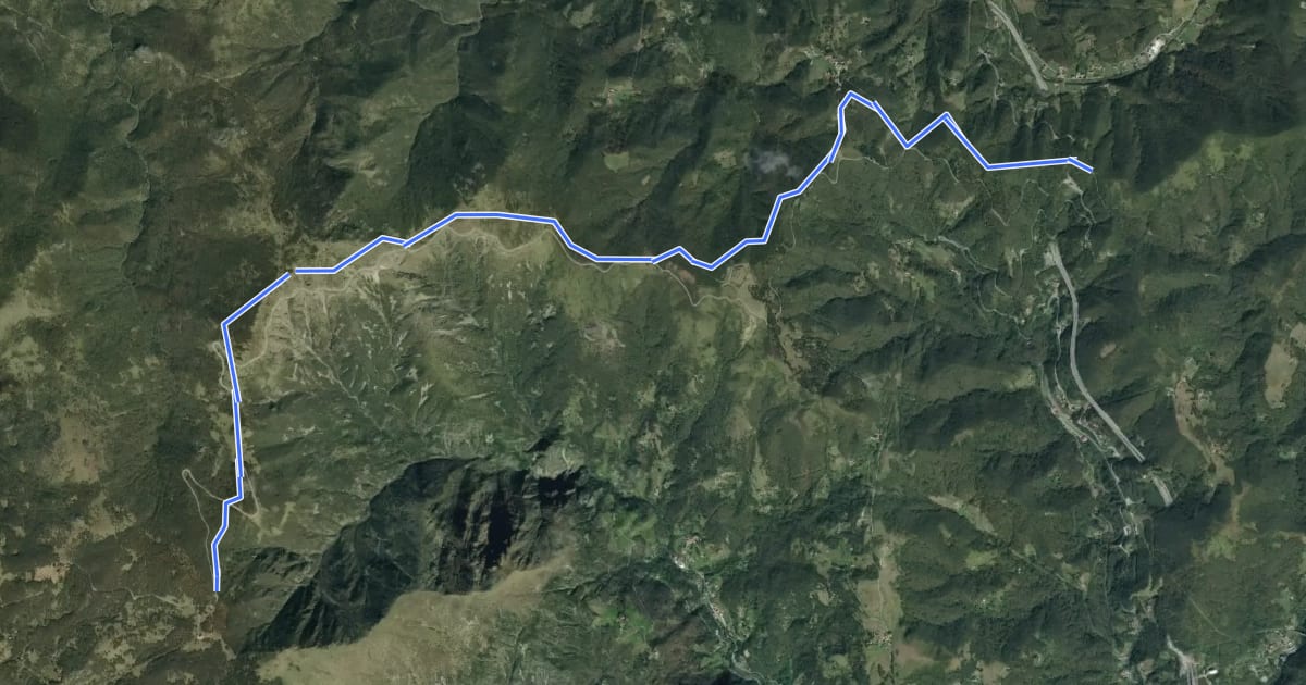 Маршрут Passo del Faiallo - Passo del Turchino на спутниковом снимке
