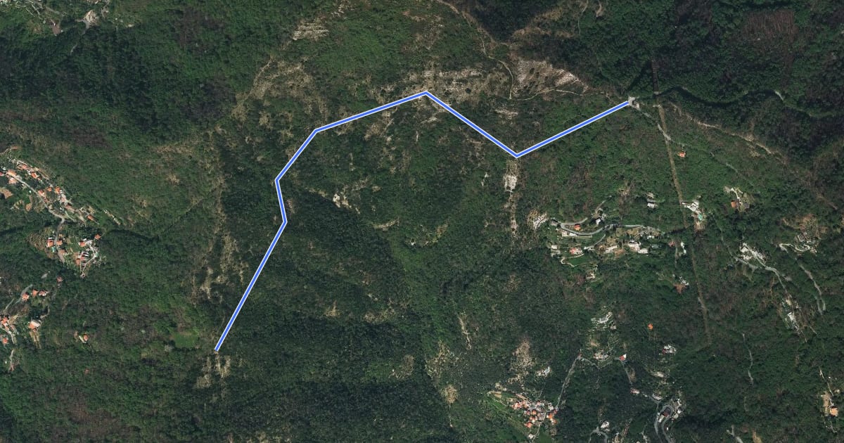 Маршрут Passo della Crocetta - Piana dei Merli на спутниковом снимке