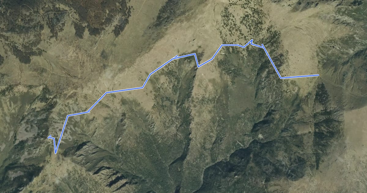 Маршрут Passo della Gava - Monte Argentea на спутниковом снимке