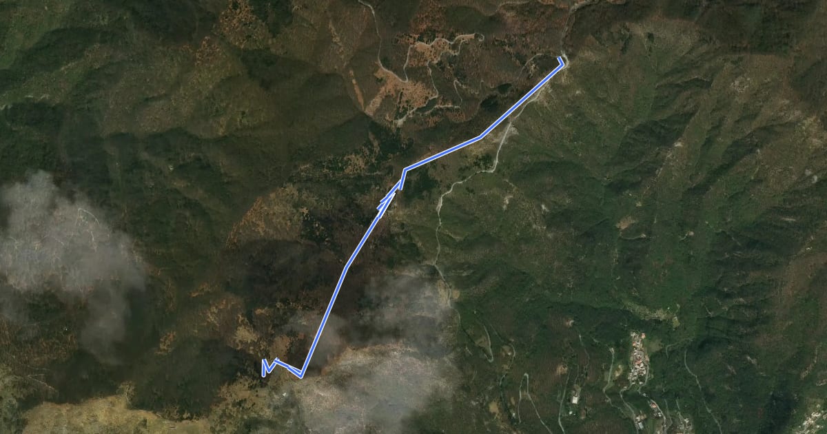 Маршрут Passo Della Scoglina - Acqua Pendente на спутниковом снимке