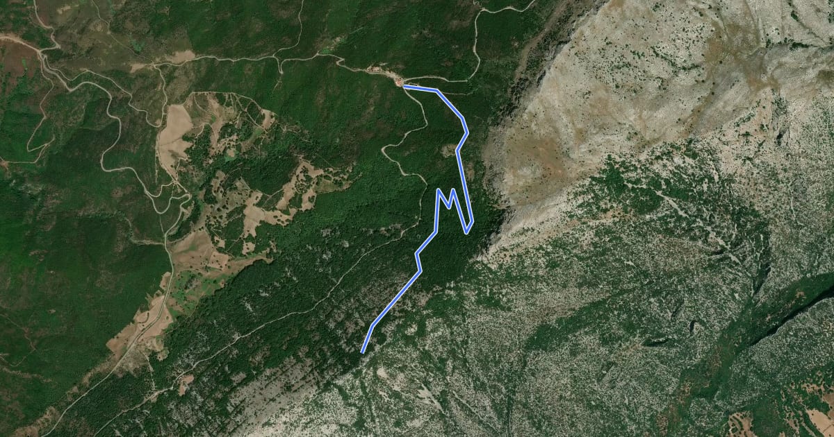 Маршрут Passo di Corru ‘e mandra на спутниковом снимке