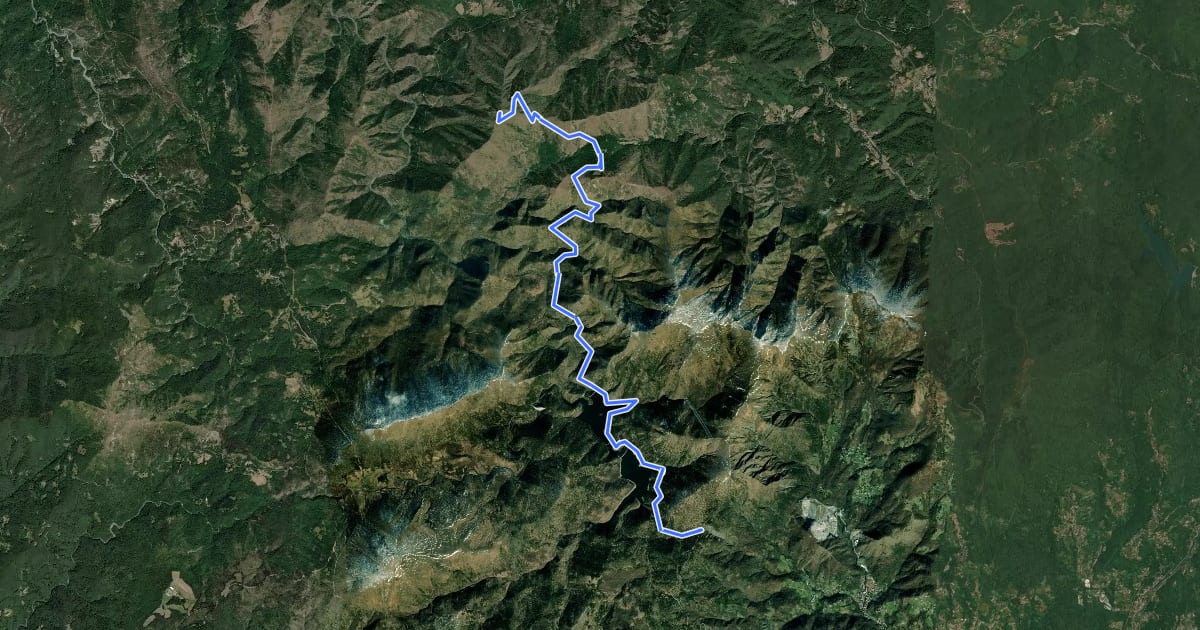 Маршрут Passo Prato Leone - Monte Tobbio на спутниковом снимке