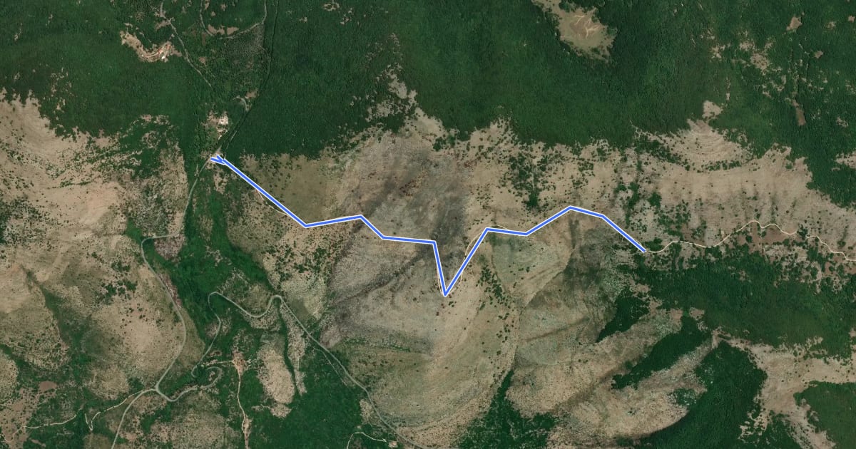 Маршрут Passo San Nicola-Monte Trina на спутниковом снимке