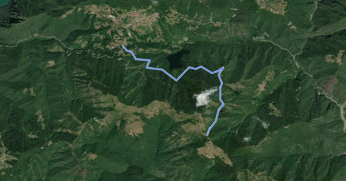 Маршрут Passo San Rocco - Passo Vesta на спутниковом снимке