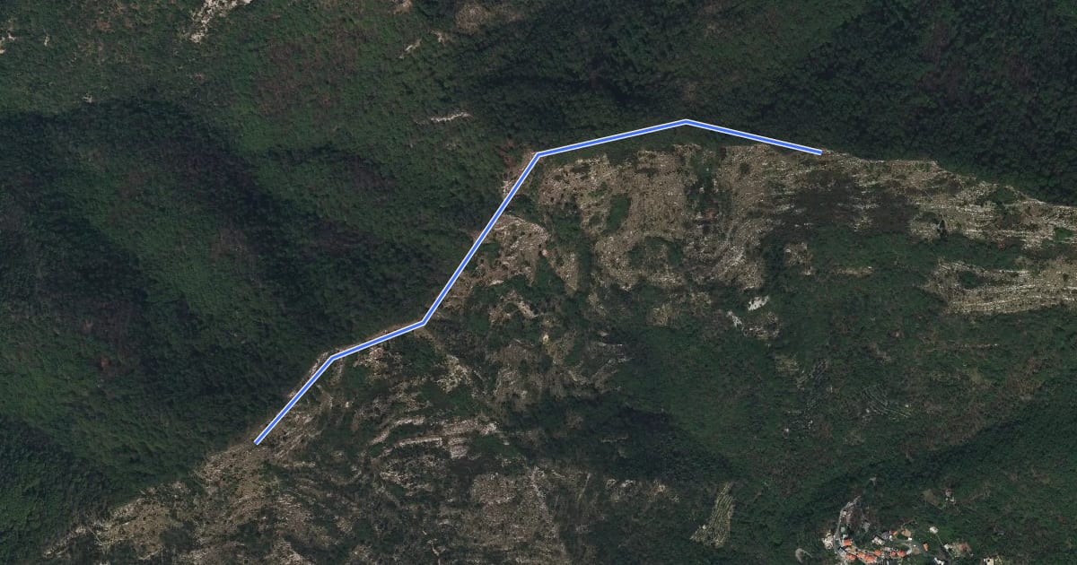 Маршрут Passo Serra - Monte Borgo - Monte Bello на спутниковом снимке