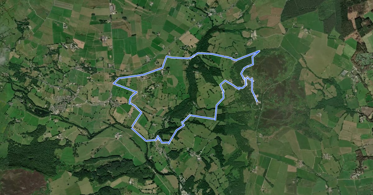 Маршрут Pastures and Panoramas Walk at Brimham Rocks на спутниковом снимке