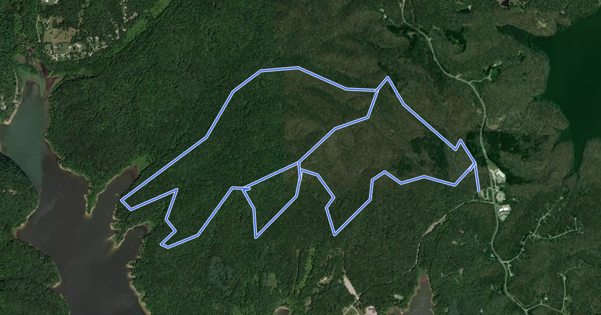 Маршрут Pate Hollow Trail на спутниковом снимке