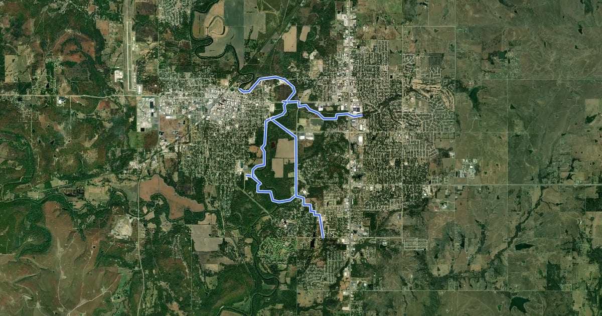 Маршрут Pathfinder Parkway на спутниковом снимке