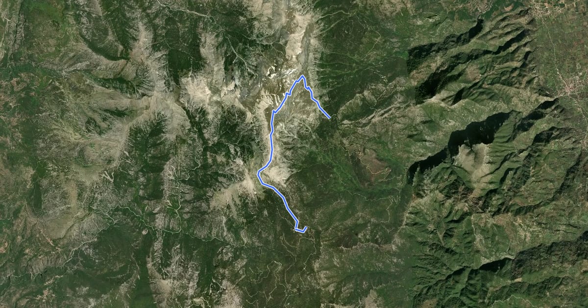 Маршрут Pathway to Taygetos Peak на спутниковом снимке