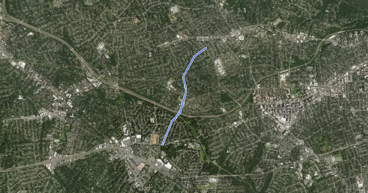 Маршрут Patrick Henry Drive на спутниковом снимке