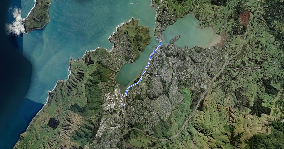 Маршрут Pauatahanui Harbour circuit - c) Paremata Bridge to Porirua Station на спутниковом снимке