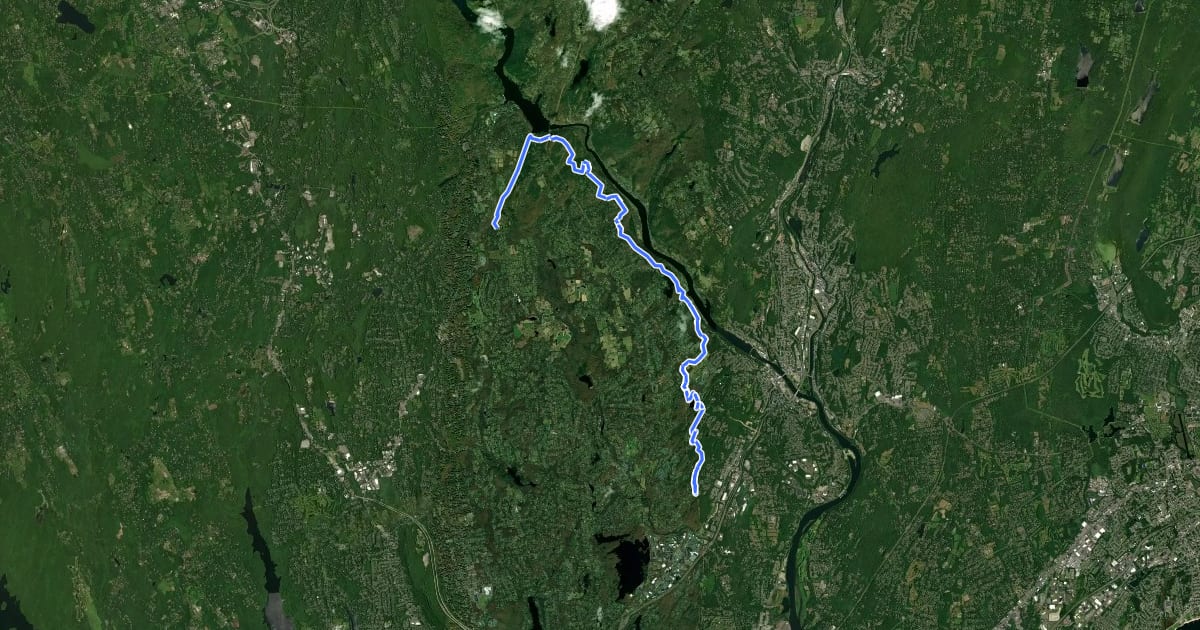 Маршрут Paugussett Trail на спутниковом снимке