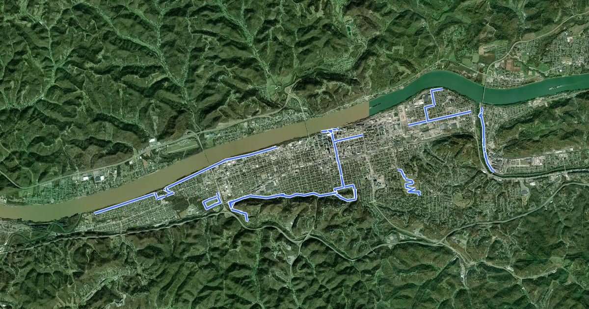 Маршрут Paul Ambrose Trail for Health на спутниковом снимке
