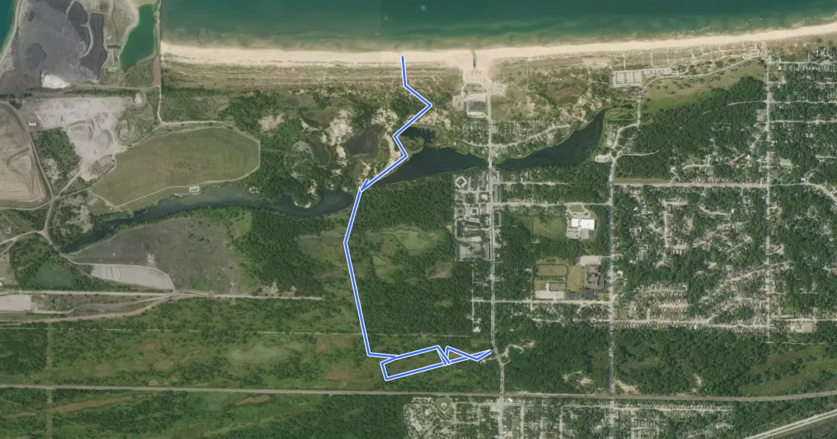 Маршрут Paul H. Douglas Trail на спутниковом снимке