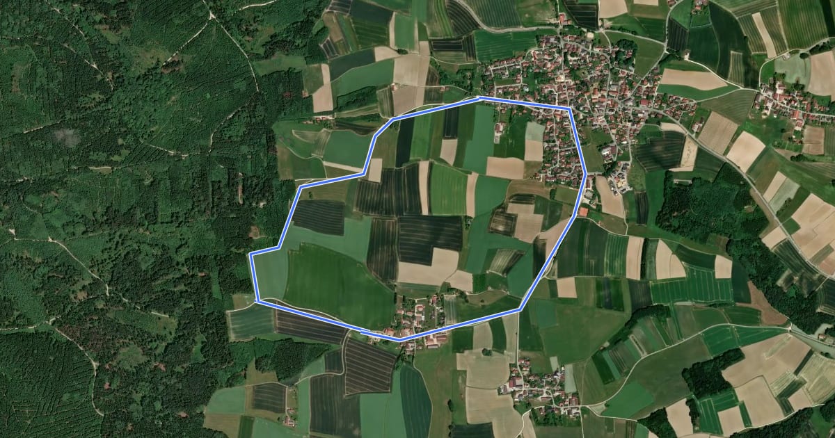 Маршрут Paunzhausener Wege (6 / orange-kurz) на спутниковом снимке