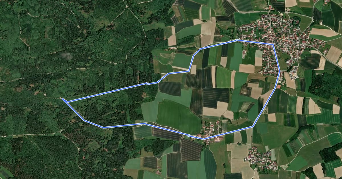 Маршрут Paunzhausener Wege (6 / orange-lang) на спутниковом снимке