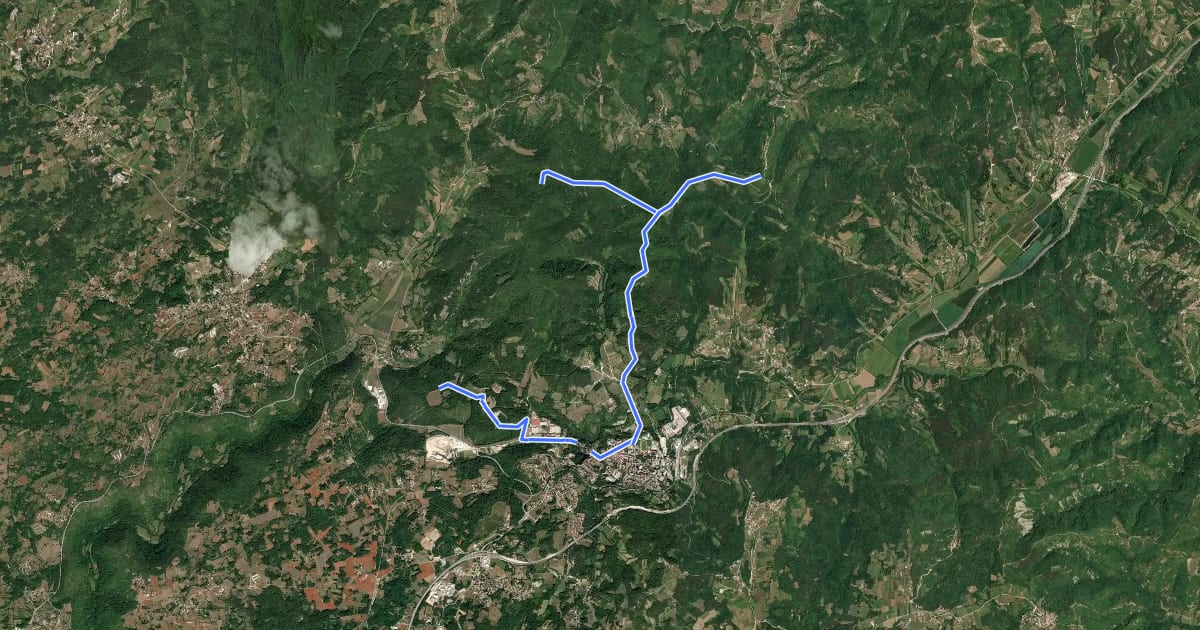 Маршрут Pazin route на спутниковом снимке