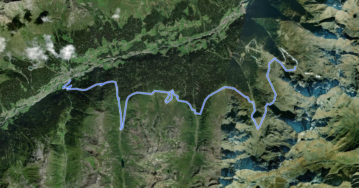 Маршрут Paznauner Höhenweg Etappe 2 на спутниковом снимке