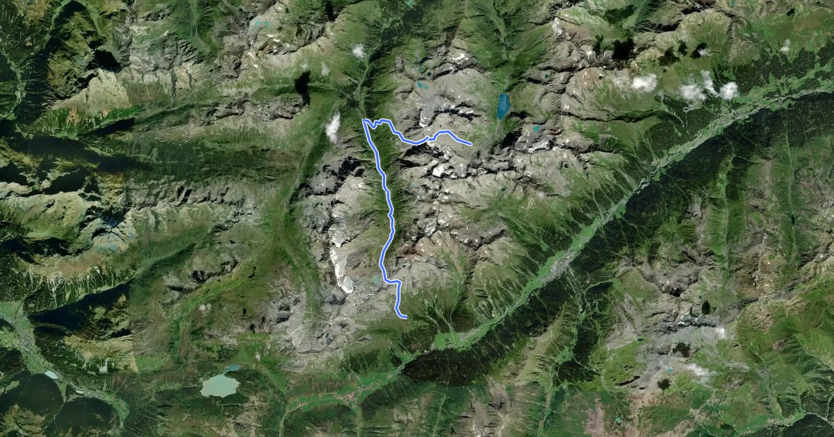 Маршрут Paznauner Höhenweg Etappe 6 на спутниковом снимке