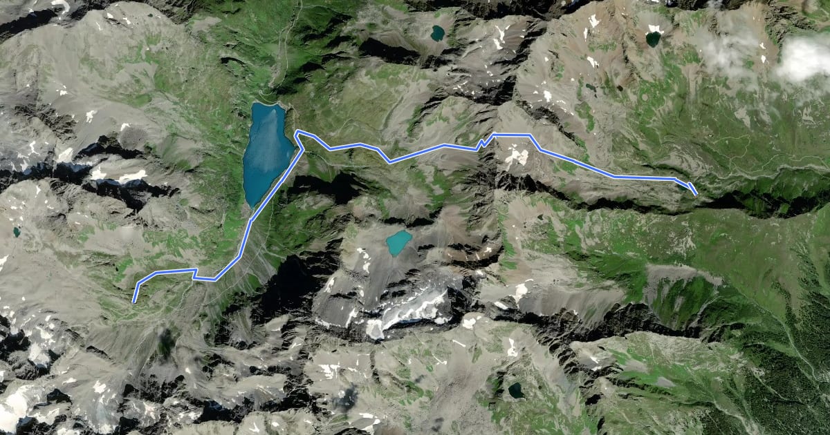 Маршрут Paznauner Höhenweg Etappe 7 на спутниковом снимке