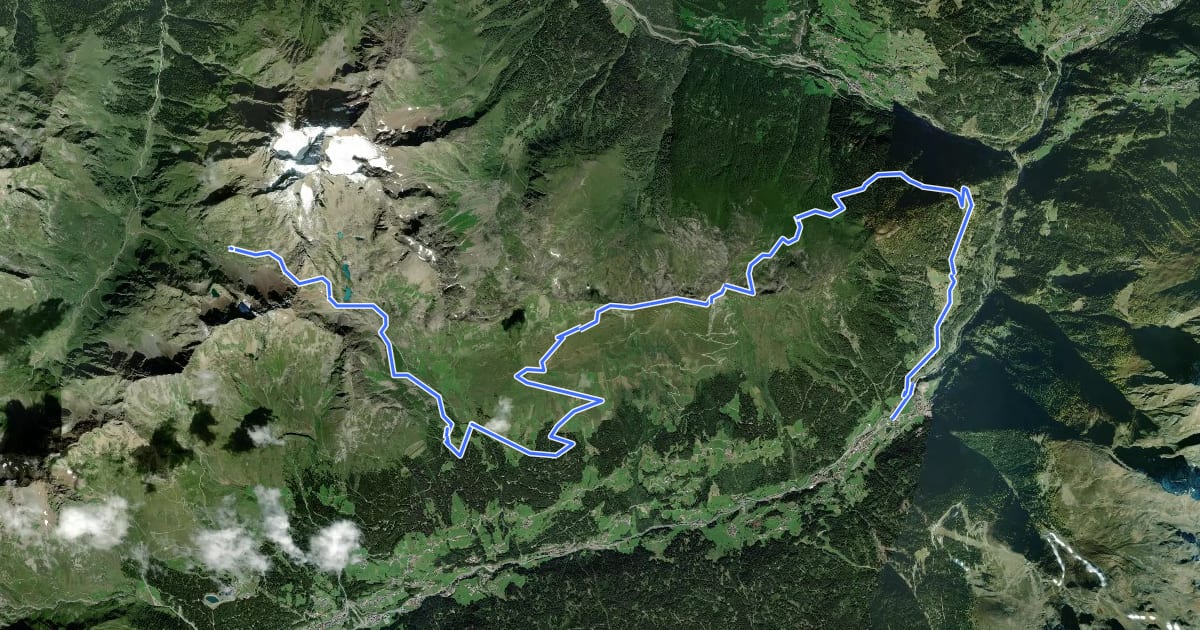 Маршрут Paznauner Höhenweg Etappe 9 на спутниковом снимке