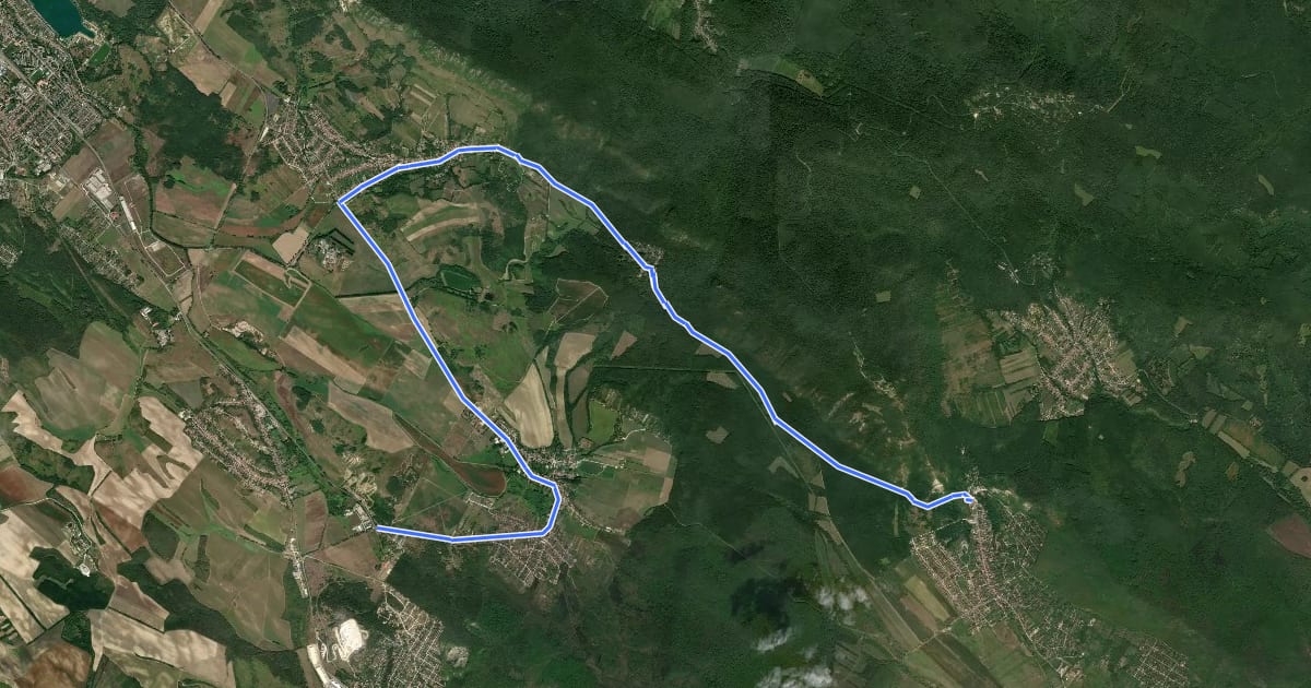 Маршрут PB12 Pilisi bortúra на спутниковом снимке