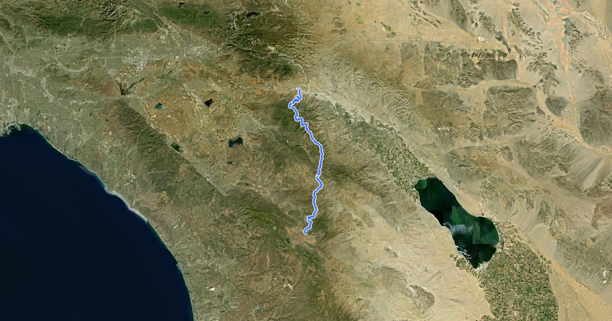 Маршрут PCT - California Section B на спутниковом снимке