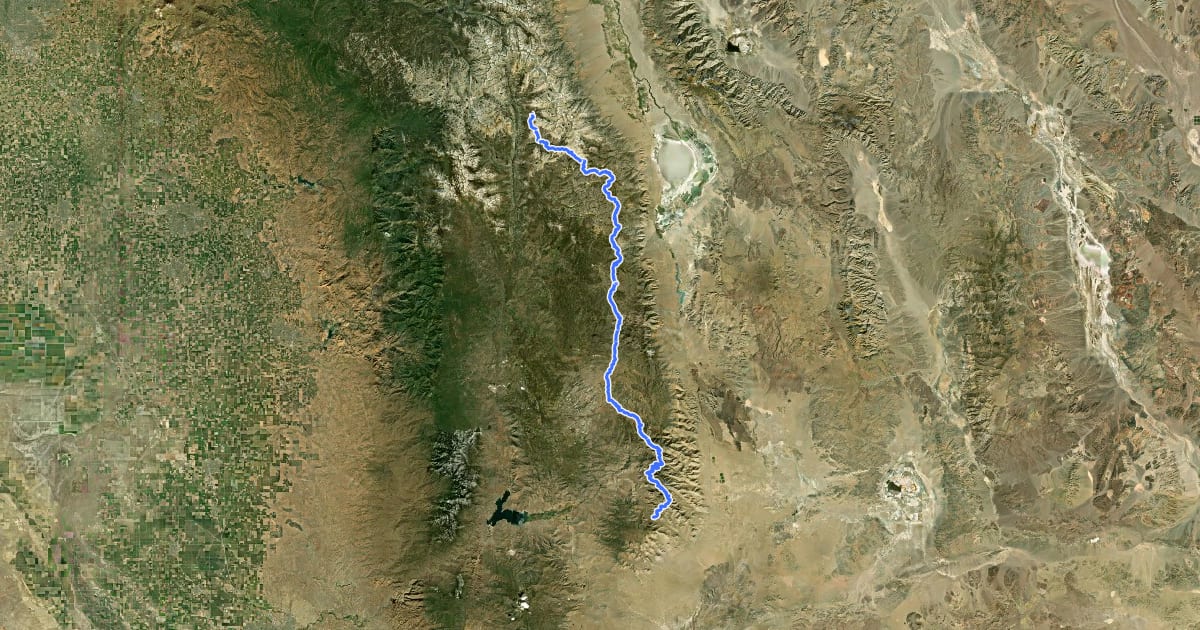 Маршрут PCT - California Section G на спутниковом снимке
