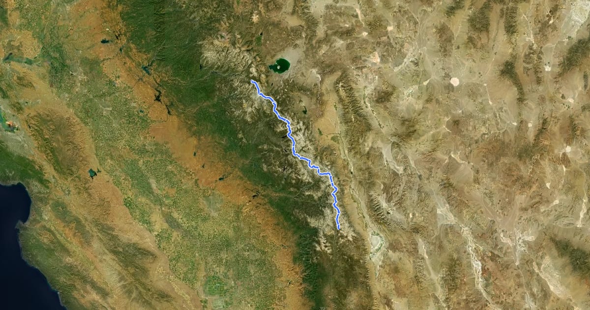 Маршрут PCT - California Section H на спутниковом снимке