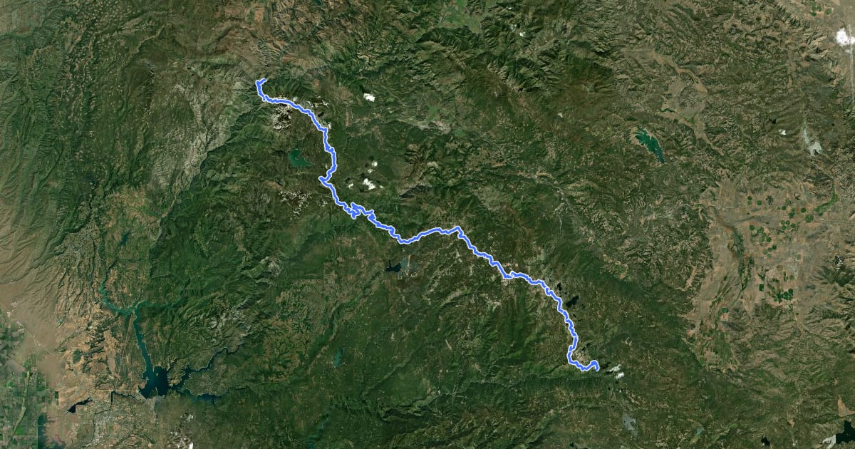 Маршрут PCT - California Section M на спутниковом снимке