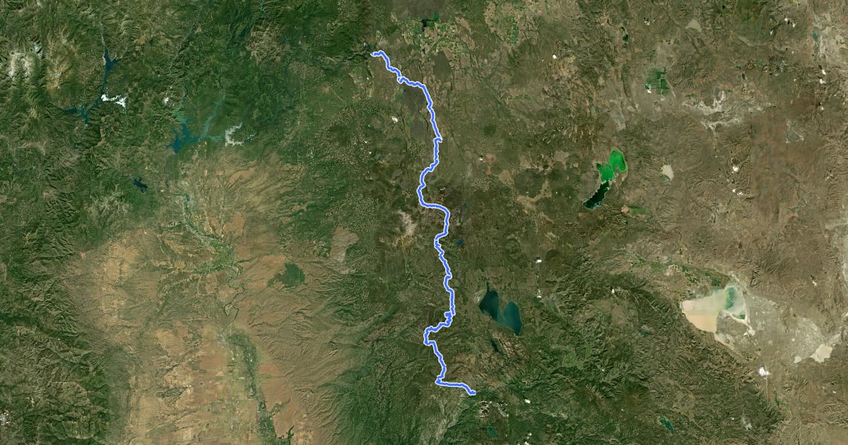 Маршрут PCT - California Section N на спутниковом снимке