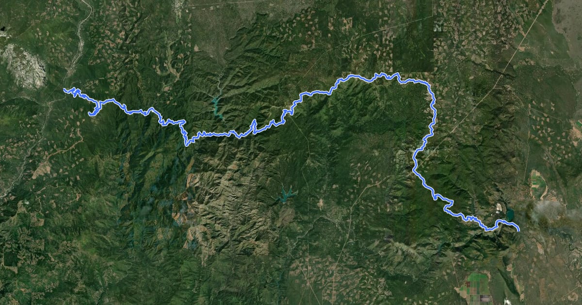 Маршрут PCT - California Section O на спутниковом снимке