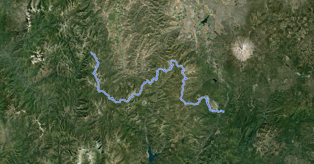 Маршрут PCT - California Section P на спутниковом снимке