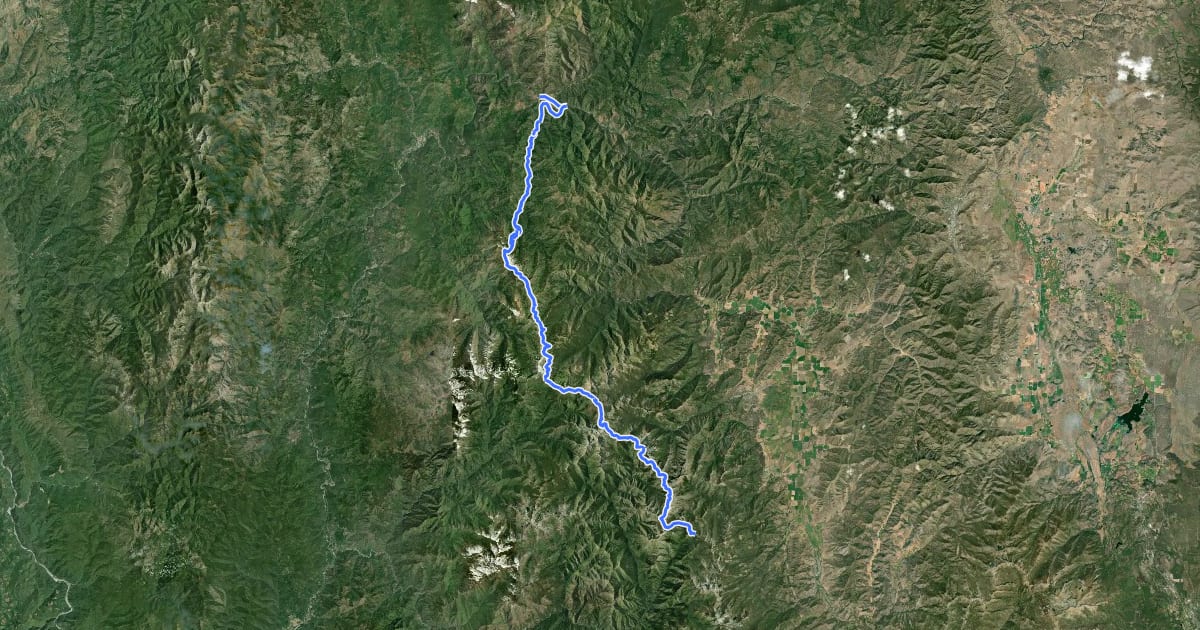 Маршрут PCT - California Section Q на спутниковом снимке