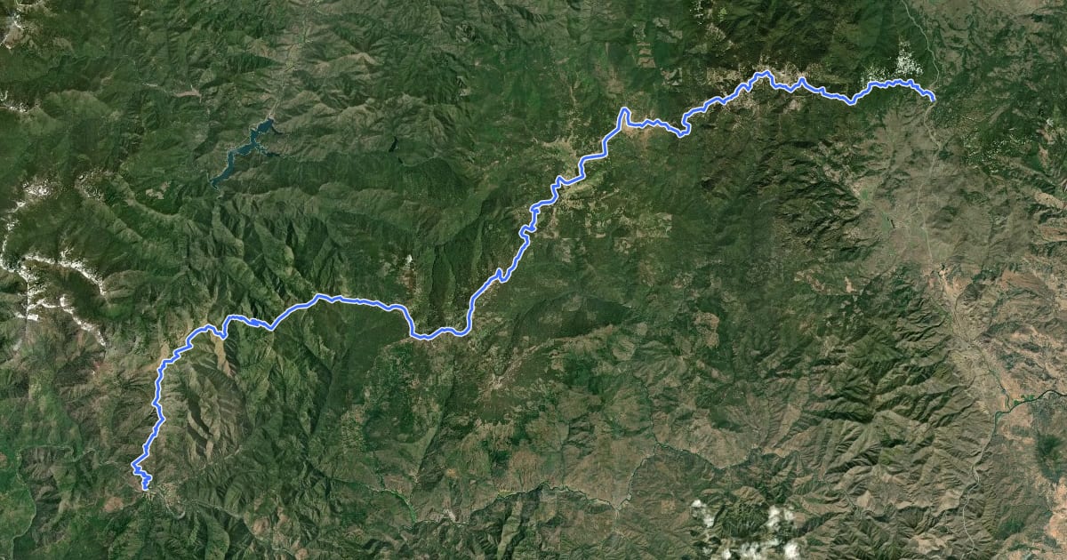 Маршрут PCT - California Section R на спутниковом снимке