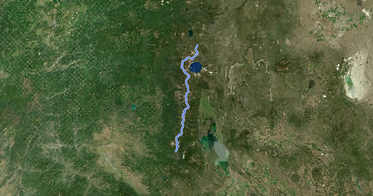 Маршрут PCT - Oregon Section C на спутниковом снимке