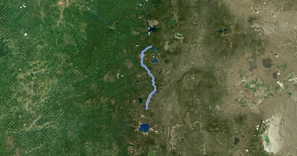 Маршрут PCT - Oregon Section D на спутниковом снимке