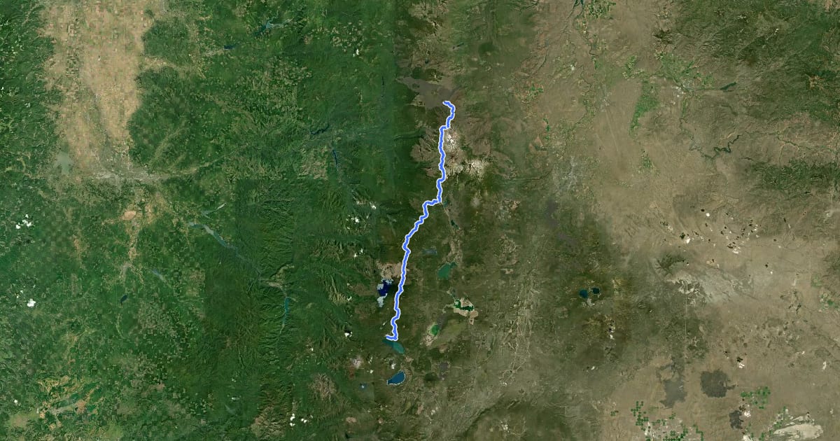 Маршрут PCT - Oregon Section E на спутниковом снимке