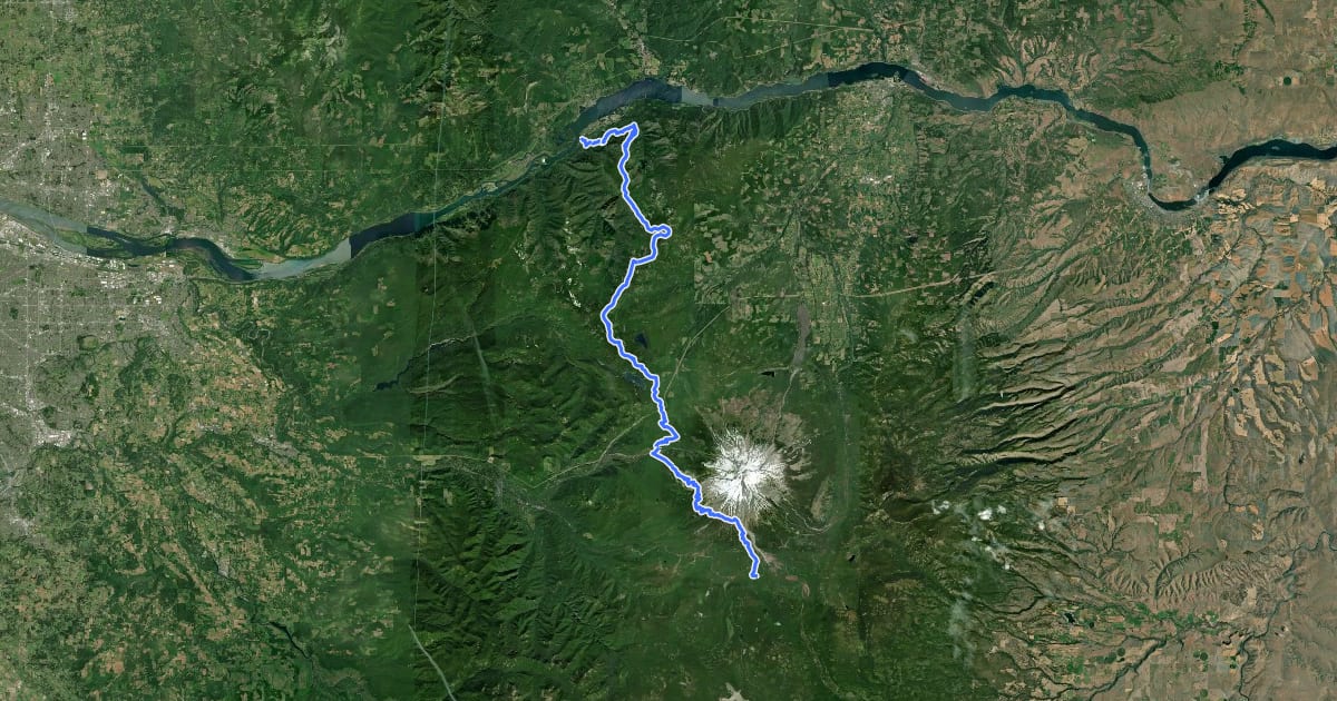 Маршрут PCT - Oregon Section G на спутниковом снимке