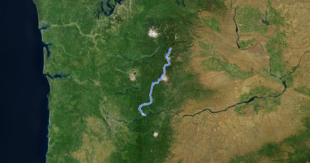 Маршрут PCT - Washington Section H на спутниковом снимке