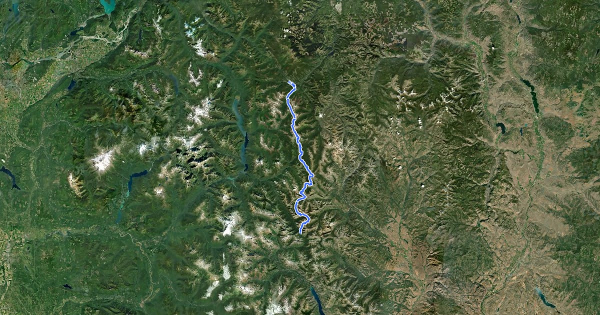 Маршрут PCT - Washington Section L на спутниковом снимке