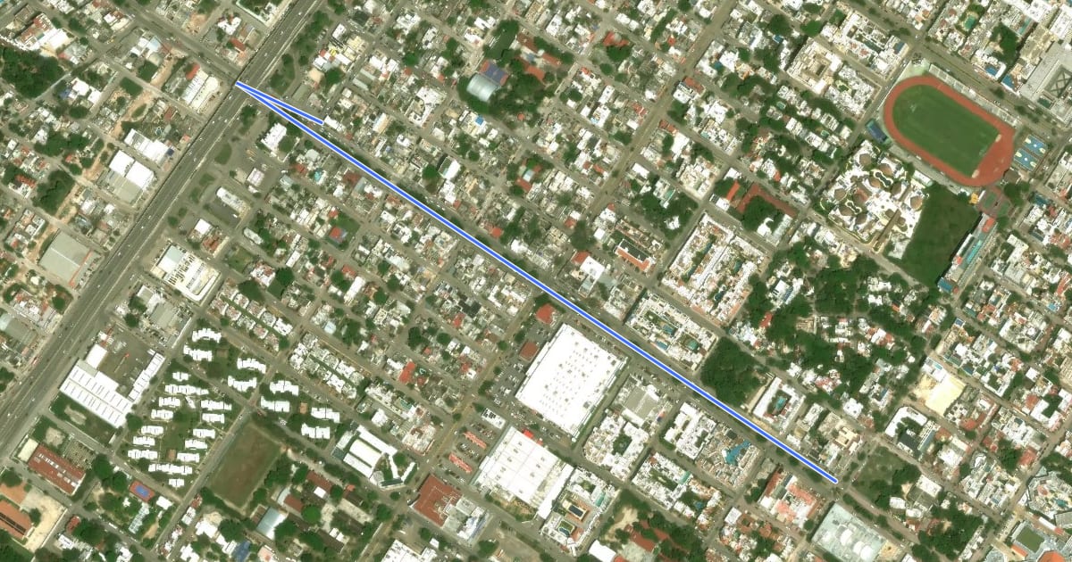 Маршрут PDC - Ciclovía - Avenida Constituyentes на спутниковом снимке