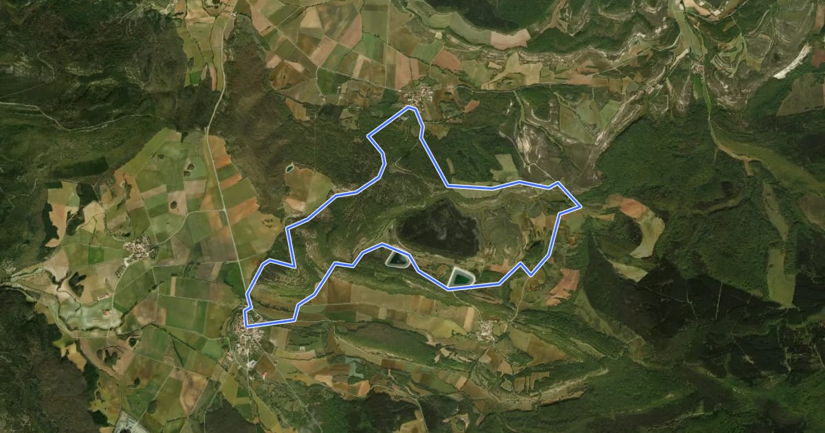 Маршрут Peñacerrada-Baroja на спутниковом снимке